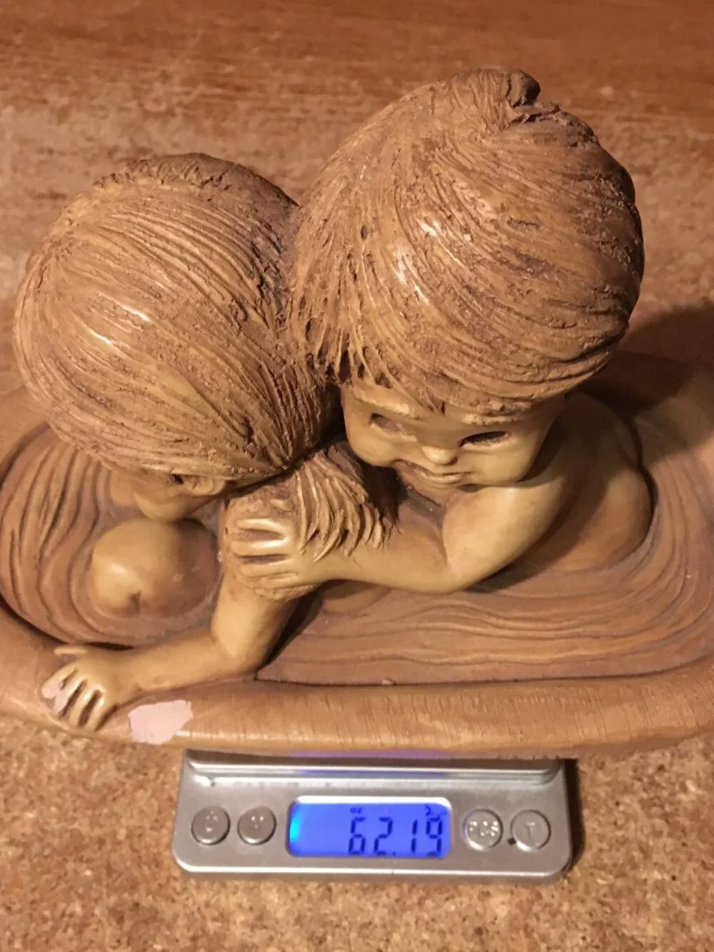 FANNYKINS FIGURINE BILL MACK SOLAR STATUARY SCRUB 'R UP BOY AND GIRL IN BATHTUB